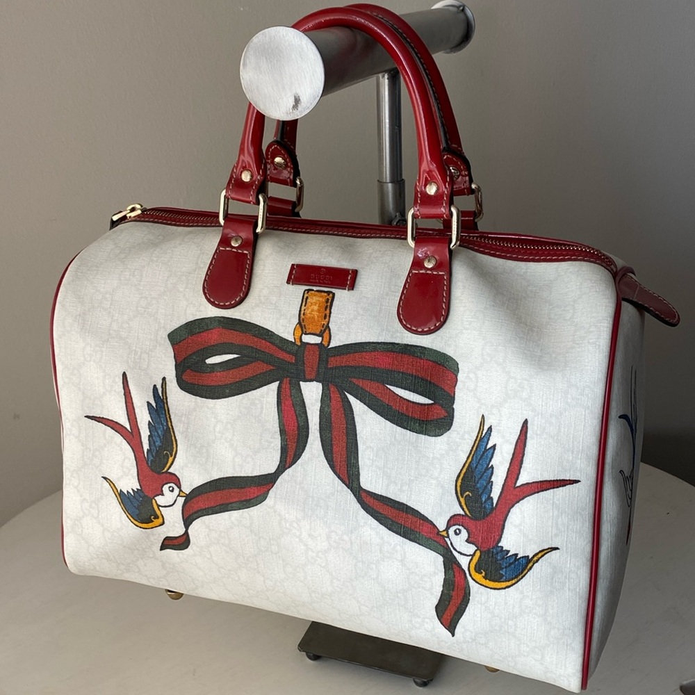 Authentic Gucci Tattoo Bird Monogram Speedy Bag